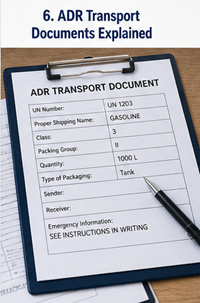ADR transport paperwork and dangerous goods shipping documents for European logistics