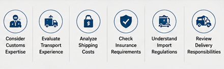 Business professionals selecting shipping terms and planning international logistics operations