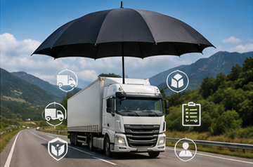 Freight insurance document protecting transported cargo during logistics operations