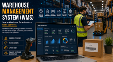 Warehouse management system dashboard controlling logistics inventory and warehouse operations